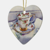 1799 Teacup auf Linen Keramik Ornament (Links)