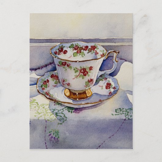 1799 Teacup auf Linen Postkarte (Vorderseite)