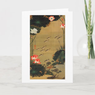 17. 蓮池遊魚図, 若冲 Teich mit Lotus, Jakuchū Karte