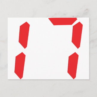 17 17 Uhr, digitale Nummer Postkarte