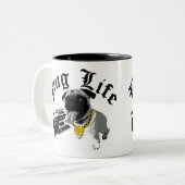$17,95 Zwei Ton-Kaffee-Tassen-Mops-Leben Zweifarbige Tasse (Vorderseite Links)