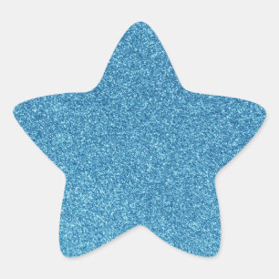 17 Cool Blue Glitzer Print Glitzern Star Stern-Aufkleber