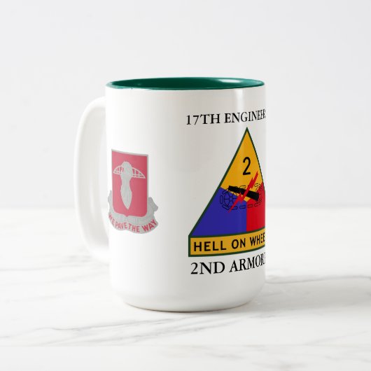 17. ENGINEER BATTALION 2. ARMORED ZWEIFARBIGE TASSE (Vorderseite Links)