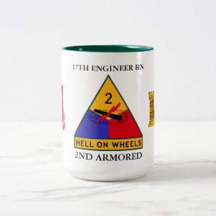 17. ENGINEER BATTALION 2. ARMORED  ZWEIFARBIGE TASSE