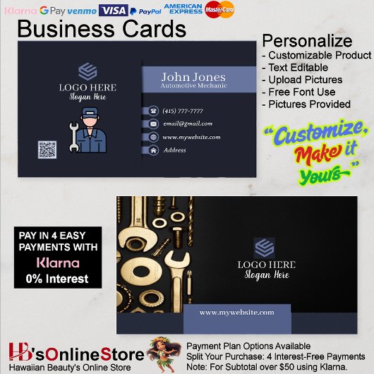 17-er-Packung mit 100 Visitenkarten für Automotive Visitenkarte