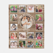 17 Familienname für Fotokollagen Zitat Rustikales Fleecedecke (Vorderseite)