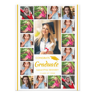 17 Foto-Collage Gold Gratuliere Absolvent Abschlus Fotodruck