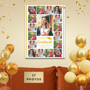 17 Foto-Collage Gold Gratuliere Absolvent Abschlus Fotodruck