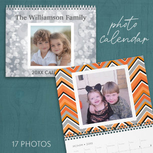 17-Foto-Collage mit farbenfrohen Mustern Kalender