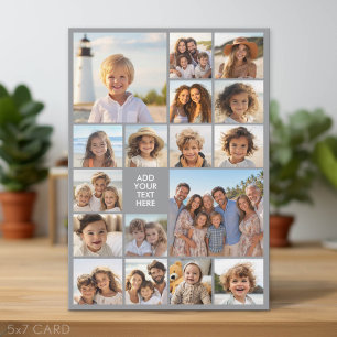 17 Foto-Collage und Text - Modern Grau und Weiß Feiertagskarte