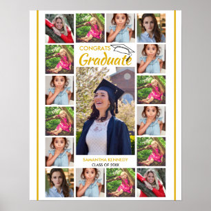 17 Foto-Collage-Vorlage Gratuliere Absolvent Name Poster