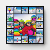 17 Foto-Raster-Collage-Design Dunkelblau Fotoplatte (Vorderseite)