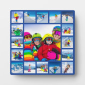 17 Foto-Raster-Collage-Design Dunkelblau Fotoplatte (Vorderseite)