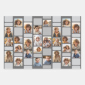 17 FotoCollage mit Mod-Muster - Grau Shades Geschenkpapier Set (Vorderseite 3)