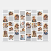 17 FotoCollage mit Mod-Muster - Grau Shades Geschenkpapier Set (Vorderseite)