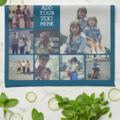 17 FotoCollage und Text - Blau bearbeiten Geschirrtuch (Gefaltet)