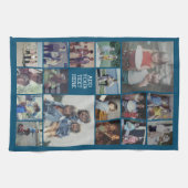 17 FotoCollage und Text - Blau bearbeiten Geschirrtuch (Horizontal)