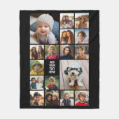 17 FotoCollage und Text - Schwarz bearbeiten Fleecedecke (Vorderseite)