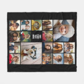 17 FotoCollage und Text - Schwarz bearbeiten Fleecedecke (Vorderseite (Horizontal))
