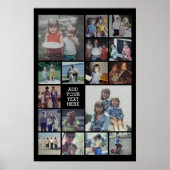 17 FotoCollage und Text - Schwarz bearbeiten Poster (Vorne)
