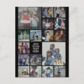 17 FotoCollage und Text - Schwarz bearbeiten Postkarte (Vorderseite)