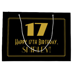 17. Geburtstag — Art Deco Inspiriert Look "17" & N Große Geschenktüte