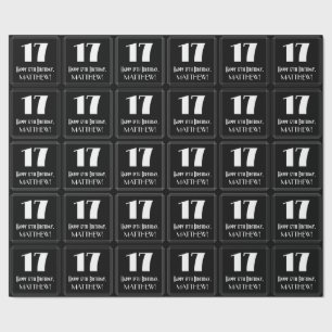 17. Geburtstag - Art Deco Inspiriert Look "17", Na Geschenkpapier