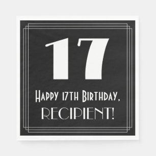17. Geburtstag ~ Art Deco Inspiriert Look "17", Na Serviette