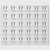 17. Geburtstag: Art Deco Inspiriert Stil "17" + Na Geschenkpapier (Flach)