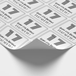 17. Geburtstag: Art Deco Inspiriert Stil "17" + Na Geschenkpapier