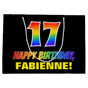 17. Geburtstag: Bold, Fun, Simple, Rainbow 17 Große Geschenktüte