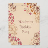 17. Geburtstag des Mädchens Niedlich Einladung (Vorne/Hinten)