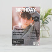 17. Geburtstag Einladungen für ihn Magazine Cover (Stehend Vorderseite)