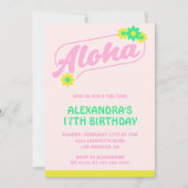 17. Geburtstag Einladungen Tropical Aloha Pink (Vorderseite)