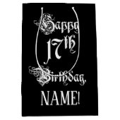 17. Geburtstag: Extravagant, elegant, Script + Ind Mittlere Geschenktüte (Vorderseite)