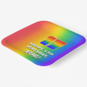 17. Geburtstag: Farbiges, lustiges Regenbogenmuste Pappteller (Gewinkelt)