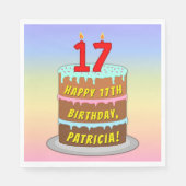 17. Geburtstag: Fun Cake and Candles + Individuell Serviette (Vorderseite)