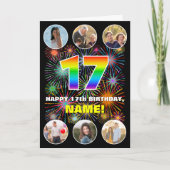 17. Geburtstag: Fun Rainbow #, Individuelle Name & Karte (Vorderseite)