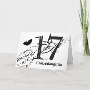 17. Geburtstag für eine Enkelin, Schmetterling Karte