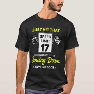 17. Geburtstag Geschwindigkeitsbegrenzung signiere T-Shirt