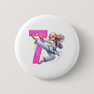 17. Geburtstag Girl Martial Arts Party Taekwondo K Button