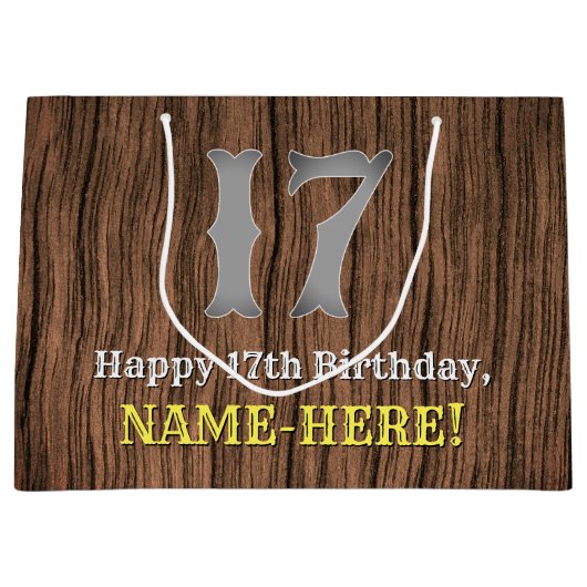 17. Geburtstag: Inspirierter Country Western Look, Große Geschenktüte (Vorderseite)