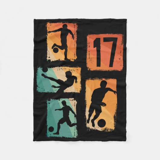 17. Geburtstag Junge Mädchen Fußballspieler Fußbal Fleecedecke (Vorderseite)