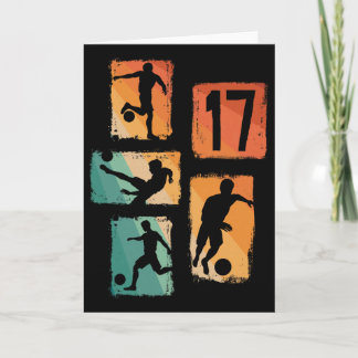17. Geburtstag Junge Mädchen Fußballspieler Fußbal Karte