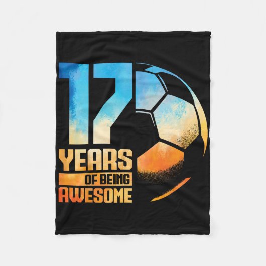 17. Geburtstag Junge Mädchen Fußballspieler Fußll Fleecedecke (Vorderseite)