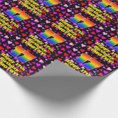 17. Geburtstag: Loving Hearts Pattern, Regenbogen  Geschenkpapier (Ecke)