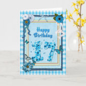 17. Geburtstag mit Scrapbook-Effekt Karte (Gelbe Blume)