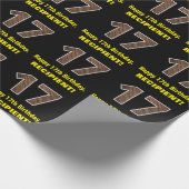 17. Geburtstag: Name & Imitate HolzkörnPattern "17 Geschenkpapier (Ecke)