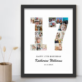 17. Geburtstag Nr. 17 Custom Foto Collage Poster