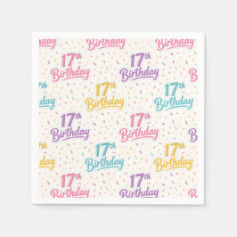 17. Geburtstag Papiertücher, Siebzehn Party Serviette